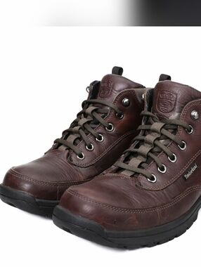 Timberland Leather Hiking Boots Brown ACT Comfort Men’s 9.5M Waterproof Outdoor